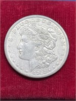 1921 S silver Morgan Dollar coin in plastic case