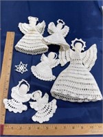 Vintage crochet angel lot