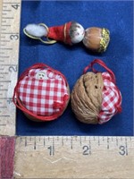 Ornaments made from Walnut shell Christmas lot
