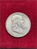 1961 D Franklin Half Dollar coin 90% Silver