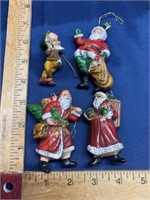 Christmas Santa Claus elf ornament lot plastic