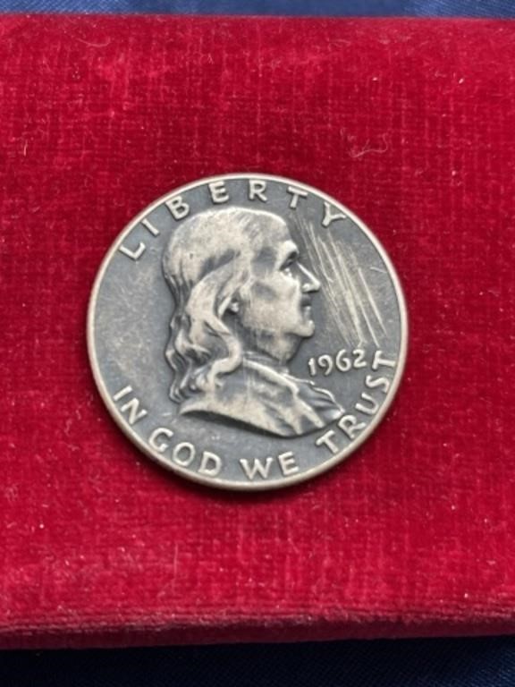 1962 Franklin Half Dollar coin 90% Silver