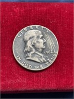 1962 Franklin Half Dollar coin 90% Silver