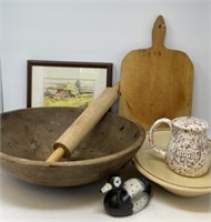 Rolling Pin, Bowl, Rustic Accessories