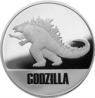 .9999 Fine Pure Silver Round  GODZILLA 1oz.ASW