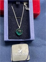 Green Emerald Swarovski crystal necklace