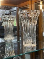 Clear glass vase 9 inches tall
