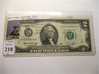 1976 $2 Bill Stamped Bicentennial