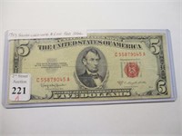 1953 $5 Silver Certificate Red Seal