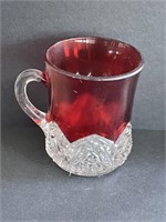 Early American Pattern Glass red clear