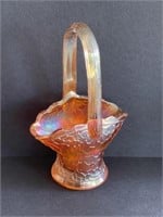 Carnival Glass basket. Some lines on the handle