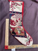 Stitched Christmas Santa Claus stocking