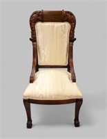 20th CENTURY CARVED MAHOGANY SIDE CHAIR