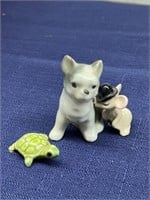 Animal figures mouse cat turtle