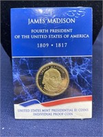 James Madison presidential 1 dollar coin proof
