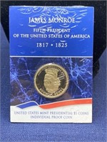 James monroe presidential 1 dollar coin proof