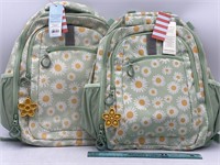 NEW Lot of 2- Cat & Jack Green Daisy Backpack