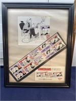 Comedians by Hirschfeld framed stamps