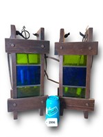 MCM Stained Glass Light Fixtures (Needs Work)