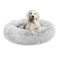 Plush Calming Dog Bed, Donut Dog Bed for Small