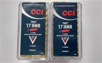 CCI 17 HMR- 2 BOXES - 2 FULL BOXES OF 50 EACHTNT