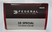 FEDERAL  38 SPECIAL-1 FULL BOX OF 50- 158 GRAIN
