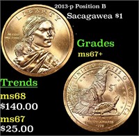 2013-p Position B Sacagawea Dollar 1 Grades Gem++