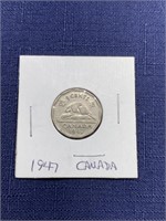 1947 Canadian coin $.05