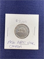 1950 Canadian coin $.05