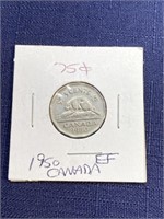 1950 Canadian coin $.05