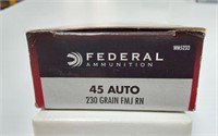 FEDERAL 45 AUTO- 1 FULL BOX OF 50- 230 GRAIN FMJ