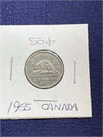 1955 Canadian coin $.05