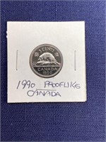 1990 Canadian coin $.05