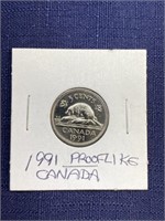 1991 Canadian coin $.05