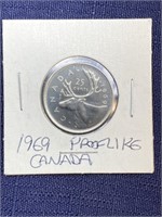 1969 Canadian coin $.25