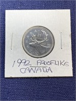 1992 Canadian coin $.25