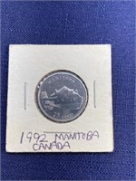 1992 Manitoba Canadian coin $.25
