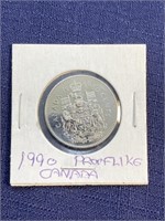 1990 Canadian $.50 coin proof like