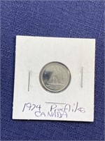 1974 Canadian $.10 coin