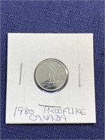 1980 Canadian $.10 coin proof like