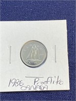 1986 Canadian $.10 coin proof like