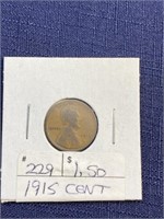 1915 coin Lincoln wheat cent penny