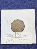 1913 coin Lincoln wheat cent penny