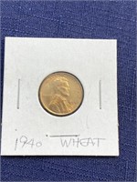 1940 coin Lincoln wheat cent penny