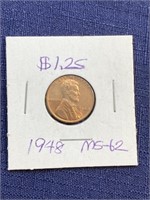 1948 coin Lincoln wheat cent penny