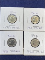 1970s coin dime lot MS63