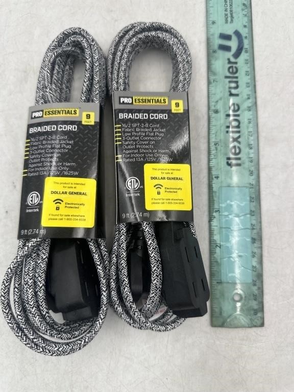 NEW Lot of 2- Pro Essentials 9ft Braided