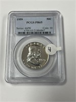 PR65 1959 Silver Franklin Half Dollar PCGS