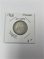 1968 Canadian Silver Quarter