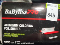 BaBylissPRO Aluminum Coloring Foil Sheets, 5x8